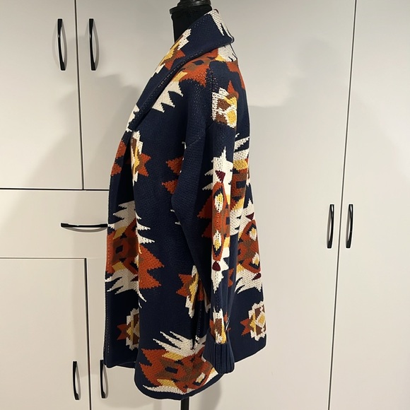 Lucky Brand Aztec print knitted cotton cardigan. Size L‎ - Picture 4 of 8